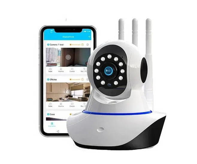 Cámara de seguridad de 3 antenas con movimiento desde el celular
