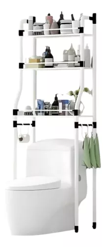 Estante organizador sobre el sanitario color blanco