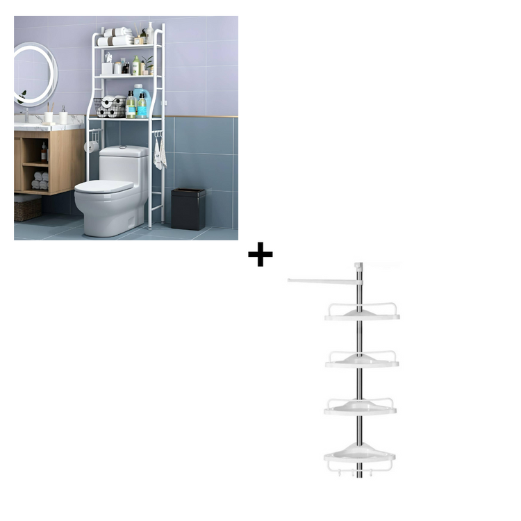 Estante de baño más esquinero de 4 bandejas