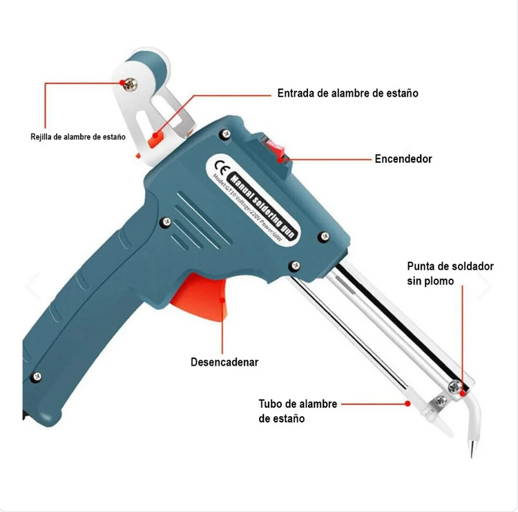 Pistola cautín para soldar