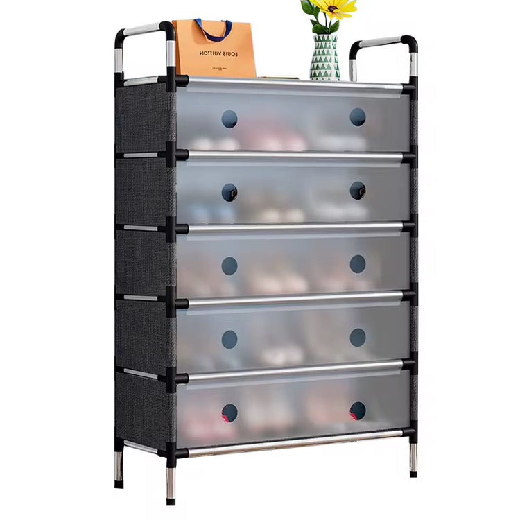 Zapatero organizador 6 niveles con cubierta antipolvo color negro