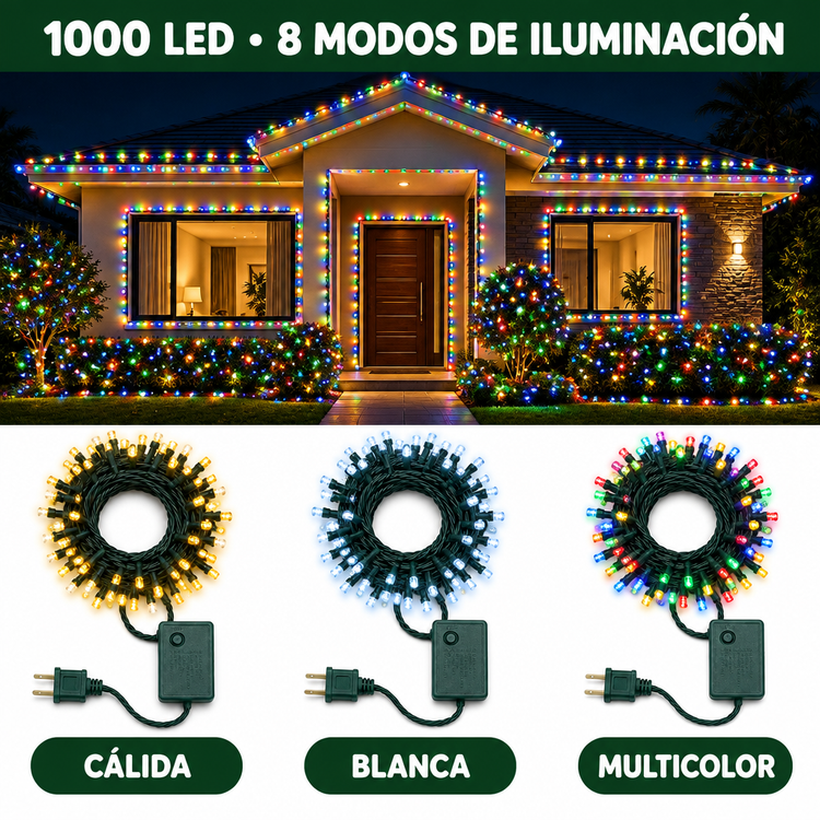 Luces Navidenas Clasicas 1000 Led