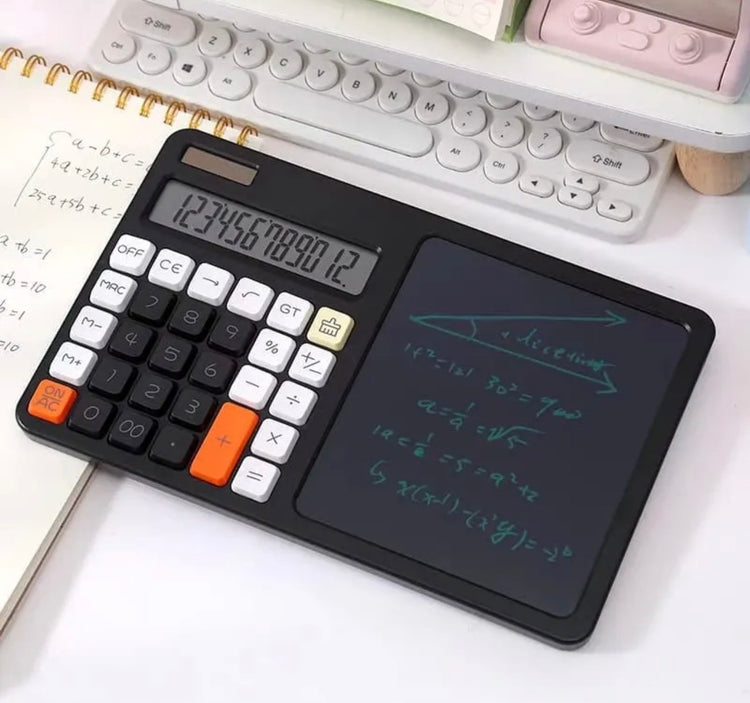 Calculadora con tablero LCD de escritura borrable
