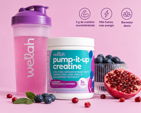 Wellah Pump-It-Up Creatine — Arándano Azul y Granada