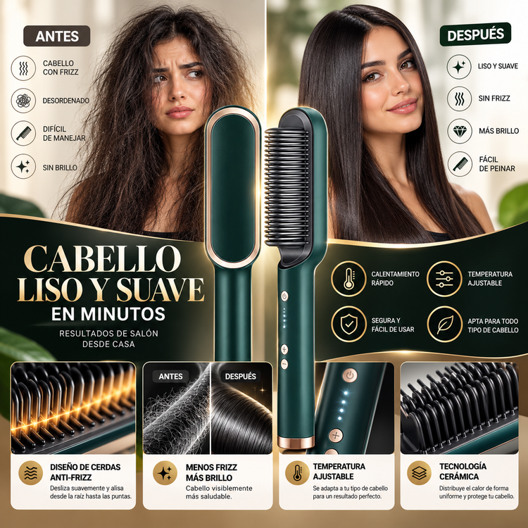 Cepillo Plancha 2 en 1 Alisado