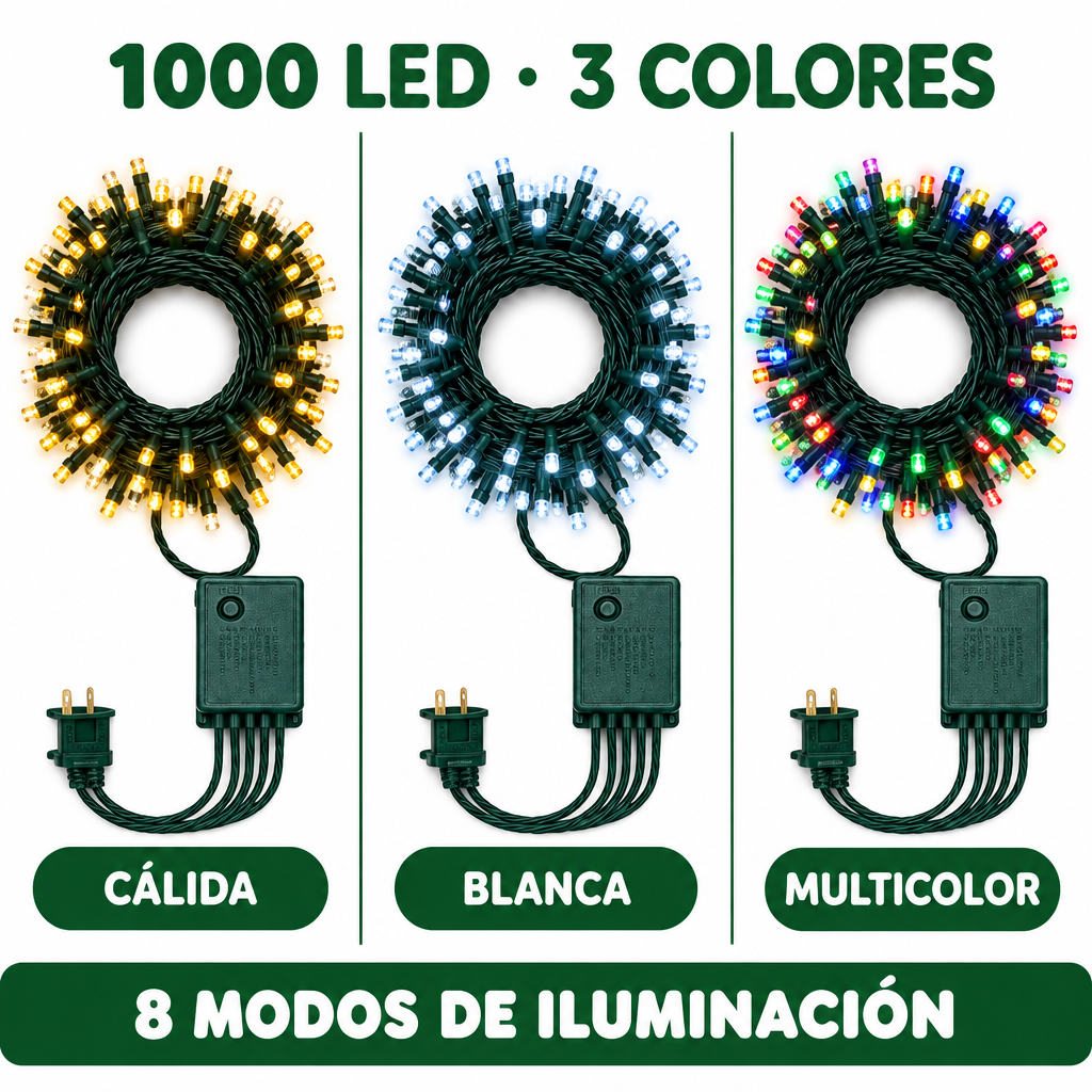 Luces Navidenas Clasicas 1000 Led