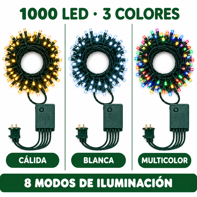Luces Navidenas Clasicas 1000 Led