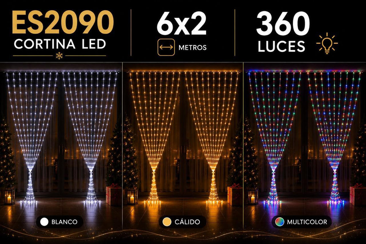 Cortina De Luces Led 6x2 metros 360 Bombillos