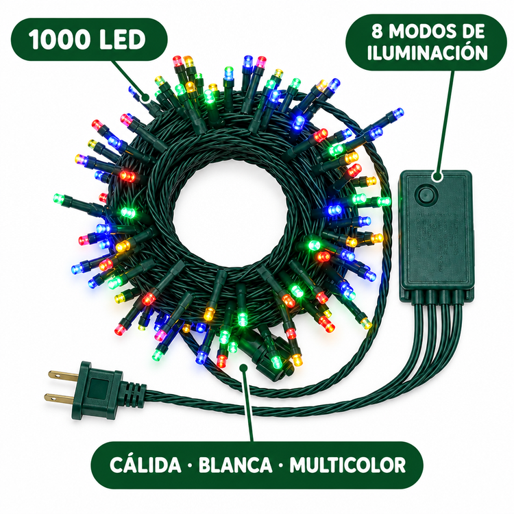 Luces Navidenas Clasicas 1000 Led