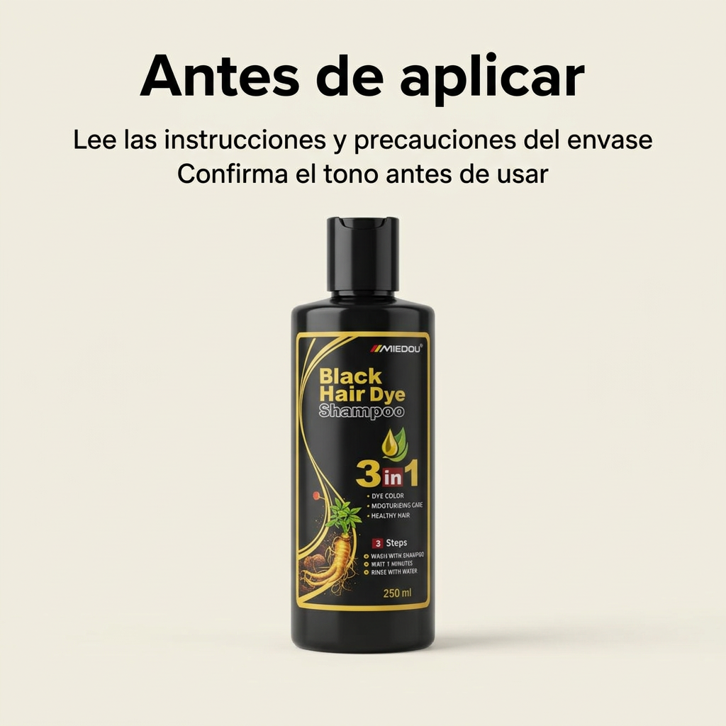 Recordatorio de leer instrucciones y precauciones y confirmar el tono antes de aplicar