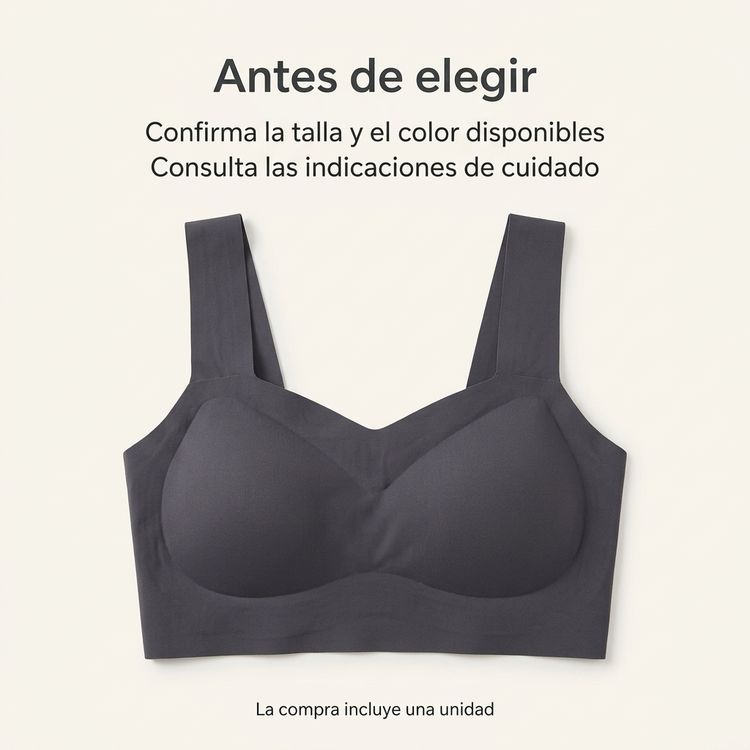 Recordatorio de confirmar talla, color e indicaciones de cuidado antes de elegir