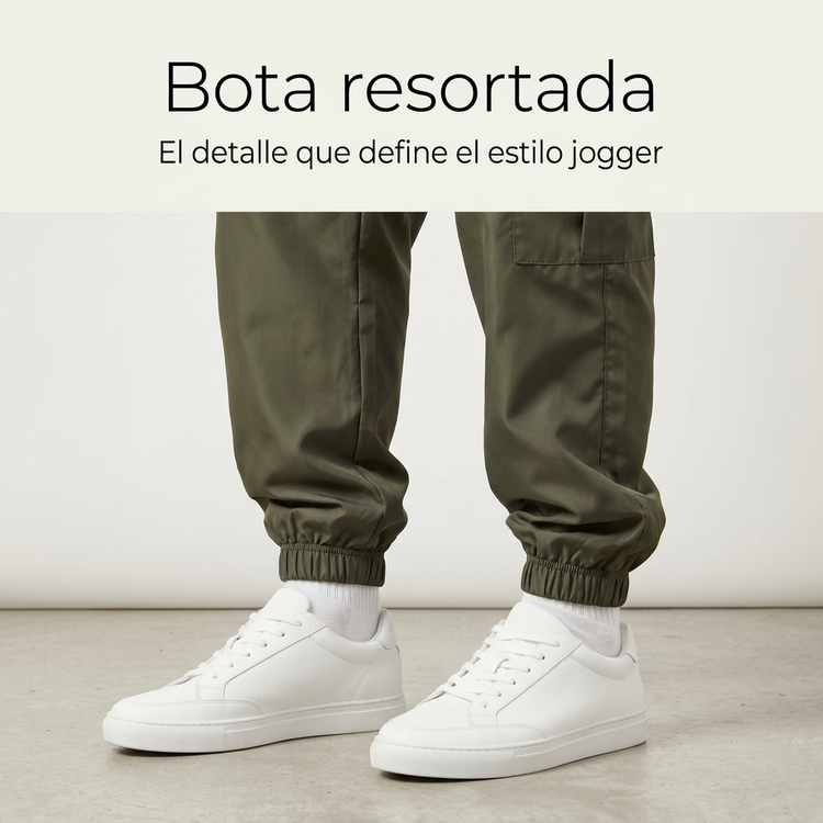 Detalle de la bota resortada del jogger
